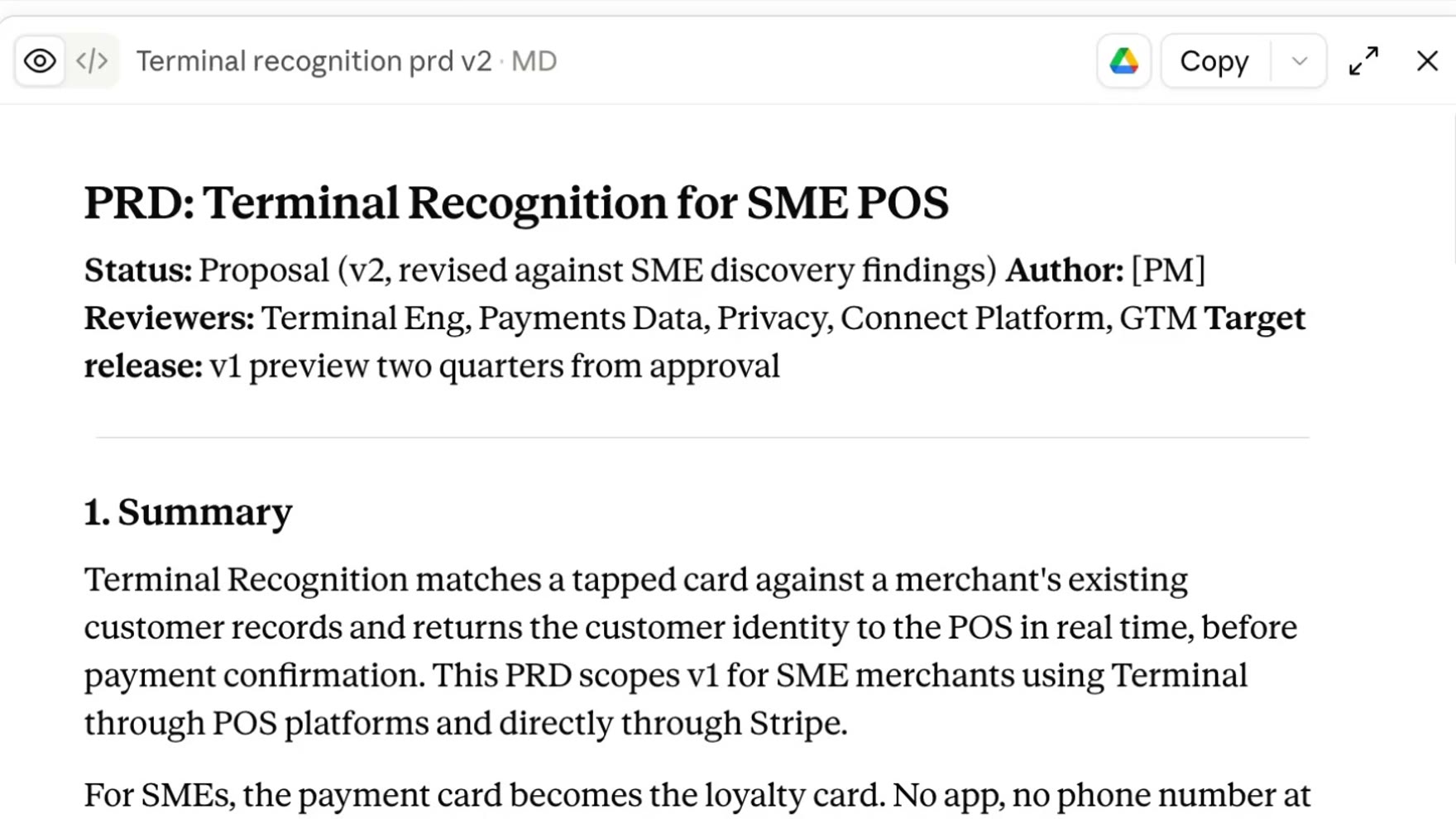 Version two of the PRD, rewritten against the discovery findings